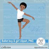 African ballet boy with a knee bent clipart