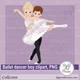 Ballet boy and girl clipart