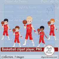 Basketball clipart player red team