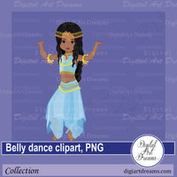 African American girl dancing oriental, Arabic expressive belly dance clipart