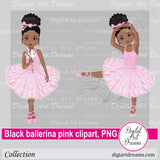 Dark skin ballerina clipart