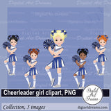 Cheerleader clipart blue uniform