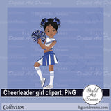 African American cheerleader clipart blue uniform png images
