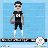 American football clipart black jersey