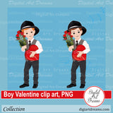 Boy with flowers clipart