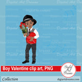 African American boy Valentine clip art