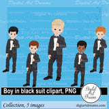 Boy in black suit clipart png