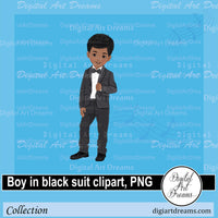 Black boy in suit clipart png