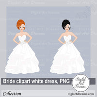Bride clipart png white dress