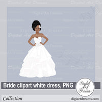 African American bride clipart png black and white