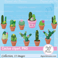 Flowering cactus clipart