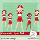 Red cheerleader clipart
