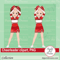Cheerleader red costume clipart