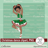 African American Christmas dancer clip art ballerina
