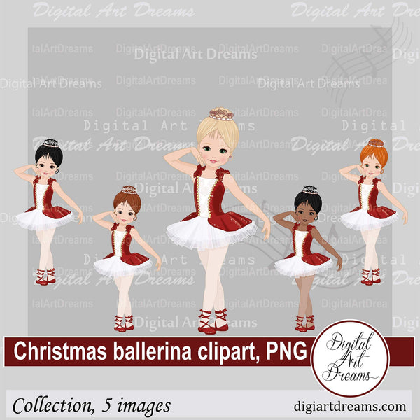 Christmas ballerina clipart