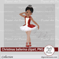 Christmas black ballerina png clipart