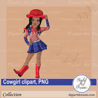 Black cowgirl clipart