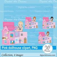 Doll house clipart pink