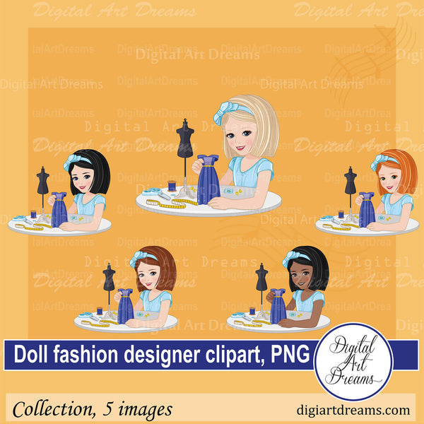 Doll fashion designer clipart
