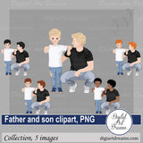 Father and son clipart