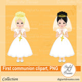 First communion girl clipart