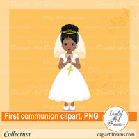 African American first communion clipart
