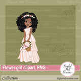 African American flower girl clipart