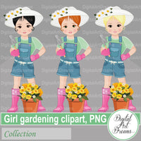 Planting flowers clipart