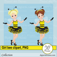 Girl bumble bee clipart