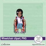 African American wheelchair clipart