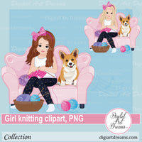Knitting clipart PNG