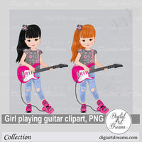Electric guitar clipart pink