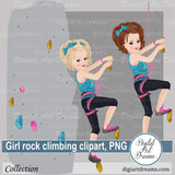 Girl rock climber clipart