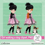 Girl and dog png