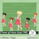 Flower girl dress clipart