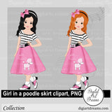 Pink poodle skirt clipart fashion png