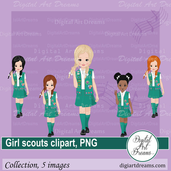 24 Digital cute little Girl Clip Art Set, PNG