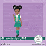 African American girl scout junior clipart png