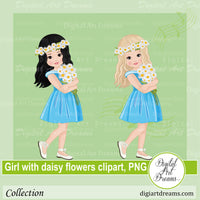 Daisy girl flowers clipart images