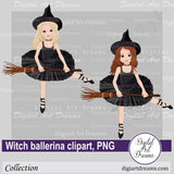 Dancing witch clip art