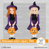Cute little witch clipart