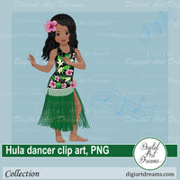 African American hula dancer clip art