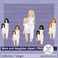 Mom and daughter clipart