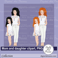 Mom and daughter png