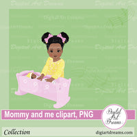 African American mommy and me clipart black girl png
