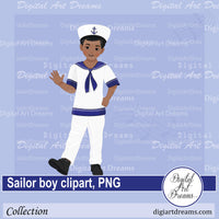 African American sailor boy clipart
