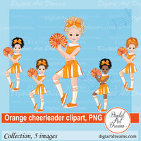 Orange cheerleader clipart