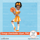 Cheerleader clipart orange pom-poms