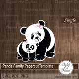 Panda family SVG