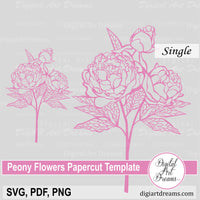 Peony SVG cut file for Cricut and Silhouette